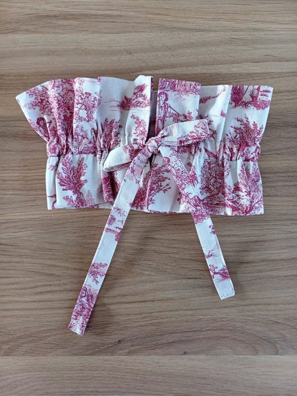 Col amovible toile de jouy rouge 2